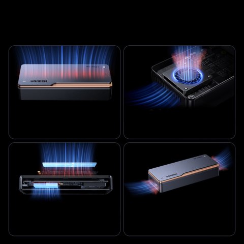 Obudowa na dysk M.2 NVMe SSD z chłodzeniem aktywnym USB4 40Gb/s - szara