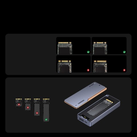 Obudowa na dysk M.2 NVMe SSD z chłodzeniem aktywnym USB4 40Gb/s - szara