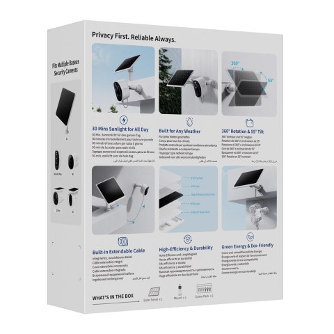 Panel fotowoltaiczny do kamer monitoringu Security A1 3W - biały