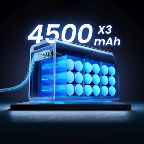 Pompka elektryczna do opon samochodowych z wyświetlaczem 150 PSI 3x4500mAh 12V - szara