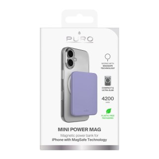Powerbank magnetyczny ultracienki 4200mAh USB-C MagSafe - fioletowy