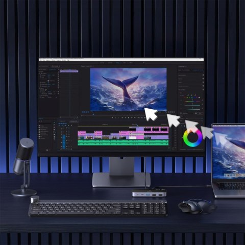 Przełącznik switch USB-C USB-A 10Gb/s - szary