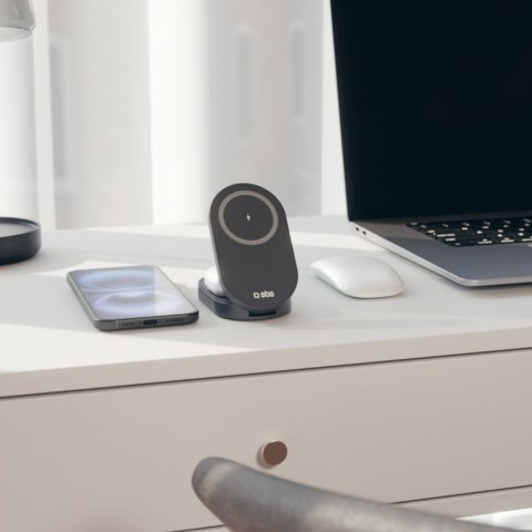 Stacja ładująca 3w1 bezprzewodowa składana do iPhone Apple Watch AirPods QI2 MFI - czarna