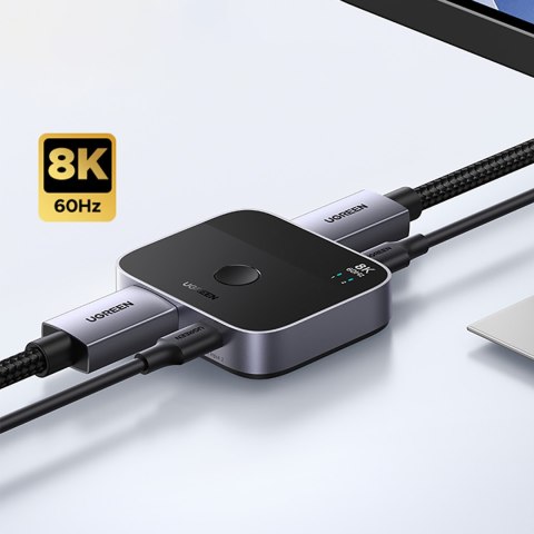 Switch przełącznik DisplayPort USB-C do USB-C - szary