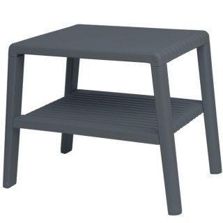 Wytrzymały stolik basenowy kawowy do ogrodu na taras z półką - ANTRACYT