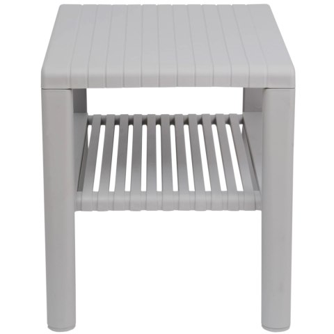 Wytrzymały stolik basenowy kawowy do ogrodu na taras z półką - SZARY