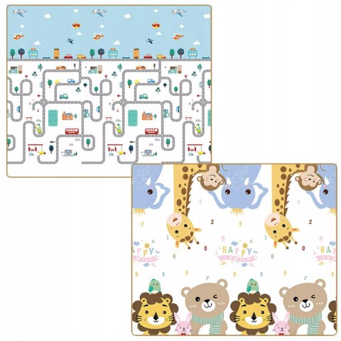 Dwustronna Mata piankowa edukacyjna składana dla dzieci duża 180x200 cm