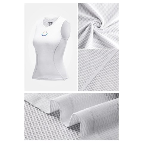 Koszulka kamizelka rowerowa tkanina 3D damska szybkoschnąca M / L - biała