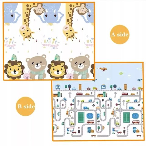 Mata dwustronna piankowa edukacyjna składana dla dzieci duża 150x180 cm