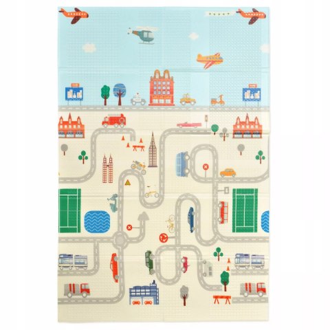 Mata dwustronna piankowa edukacyjna składana dla dzieci duża 150x180 cm