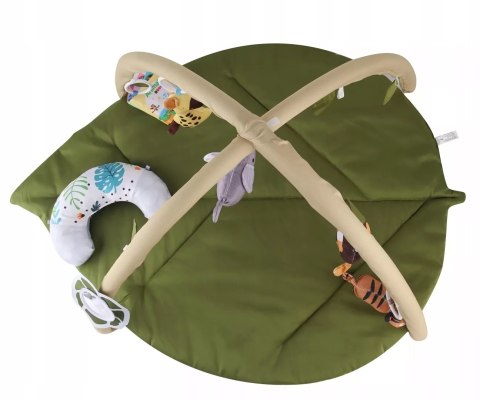 Mata edukacyjna sensoryczna interaktywna Liść z pałąkami i zabawkami 0+