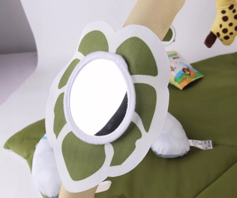 Mata edukacyjna sensoryczna interaktywna Liść z pałąkami i zabawkami 0+