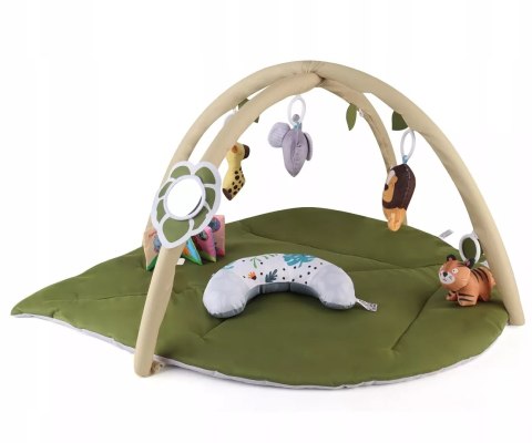 Mata edukacyjna sensoryczna interaktywna Liść z pałąkami i zabawkami 0+