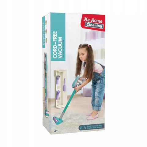Odkurzacz dla Dzieci Pionowy + Stacja Zestaw do Sprzątania 3 Ssawki Dźwięki