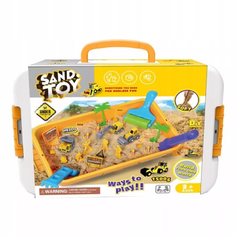 Piasek Kinetyczny dla dzieci Magiczny Plac Budowy 1,5 kg Maszyny Foremki 3+