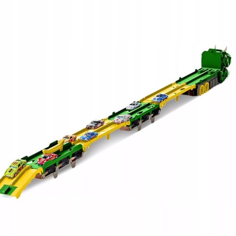 Ciężarówka Dinozaur Tor Wyścigowy zjeżdżalnia 6 Aut resoraki dla Dzieci