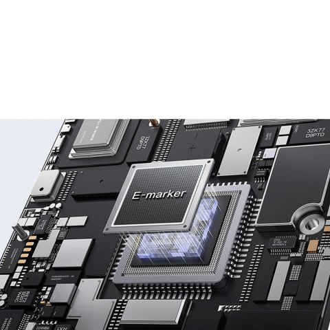 Kabel przewód zwijany 2w1 USB-C 100W 1.2m - czarny