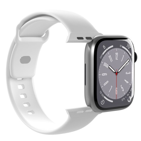 Pasek silikonowy do zegarka Apple Watch 42 44 45 49 mm Icon biały - 2 szt.