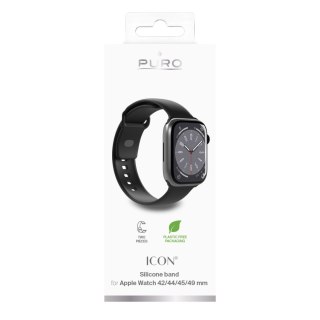 Pasek silikonowy do zegarka Apple Watch 42 44 45 49 mm Icon czarny - 2 szt.