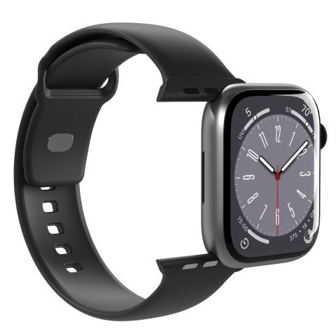 Pasek silikonowy do zegarka Apple Watch 42 44 45 49 mm Icon czarny - 2 szt.