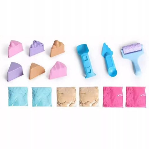 Piasek Kinetyczny dla dzieci Magiczny cukiernia babeczki 1,5 kg Foremki 3+