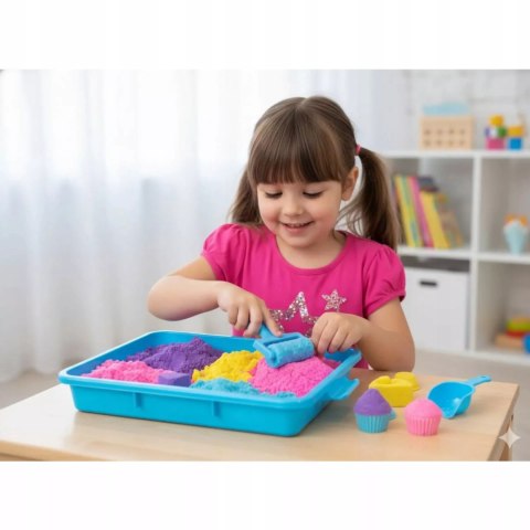 Piasek Kinetyczny dla dzieci Magiczny cukiernia babeczki 1,5 kg Foremki 3+