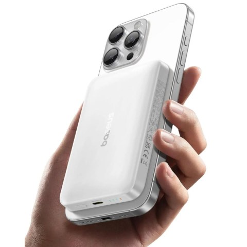 Powerbank bezprzewodowy 10000mAh 22.5W MagSafe z kablem USB-C 30cm - biały