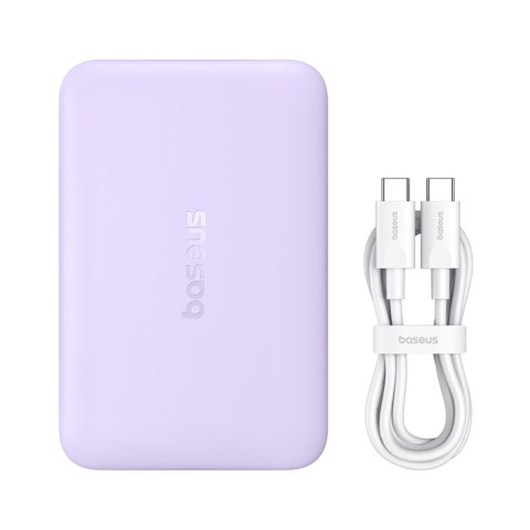 Powerbank indukcyjny 10000mAh 22.5W MagSafe z kablem USB-C 20V/3A 0.3m - fioletowy