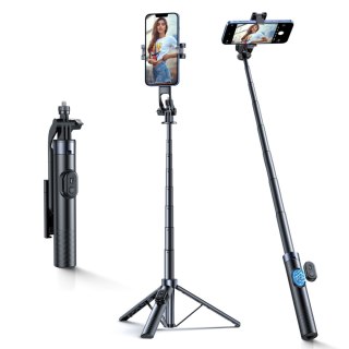 Selfie stick kijek z uchwytem do smartfona teleskopowy tripod 1.7m - czarny