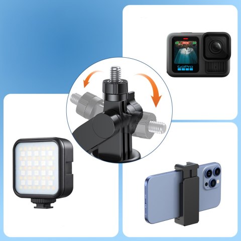 Selfie stick kijek z uchwytem do smartfona teleskopowy tripod 1.7m - czarny