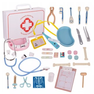 Zestaw Lekarski Mały Doktor XXL Apteczka Dentysta 3+ drewniane elementy