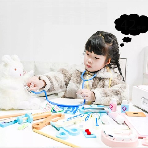 Zestaw Lekarski Mały Doktor XXL Apteczka Dentysta 3+ drewniane elementy