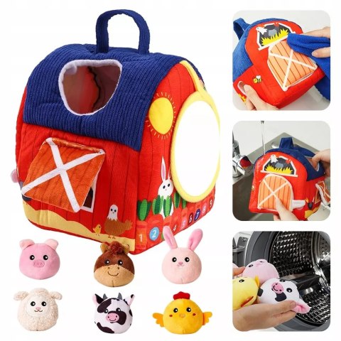 Zestaw Montessori 7w1 Farma Sensoryczna Domek 6-12 m+ dla dzieci