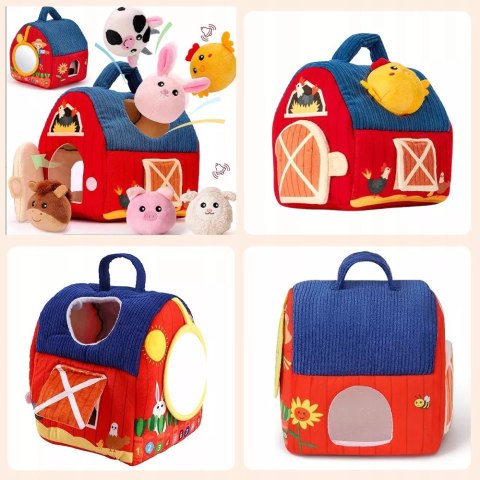 Zestaw Montessori 7w1 Farma Sensoryczna Domek 6-12 m+ dla dzieci