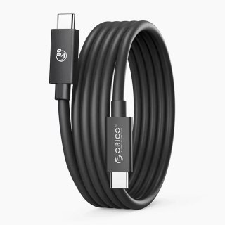 Kabel przewód USB-C USB4 Thunderbolt5 80Gbps 240W 1.5m - czarny