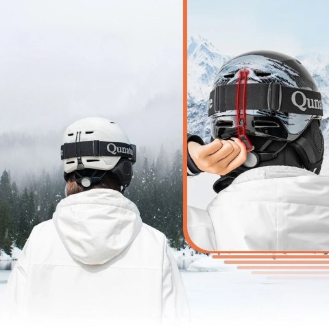 Kask narciarski snowboardowy z nausznikami rozmiar L - biały