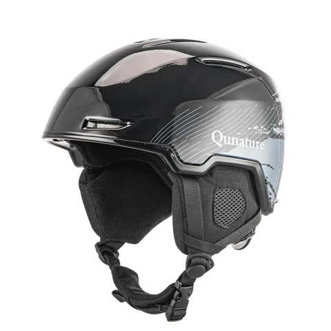 Kask narciarski snowboardowy z nausznikami rozmiar L - czarny