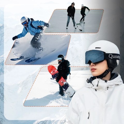 Kask narciarski snowboardowy z nausznikami rozmiar M - biały