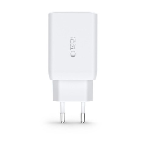 Ładowarka sieciowa USB-C USB-A C65W PD 65W QC - biała