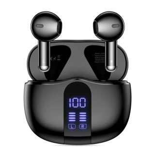 Słuchawki bezprzewodowe z wyświetlaczem w etui UltraBoost TWS Core G2 - czarne