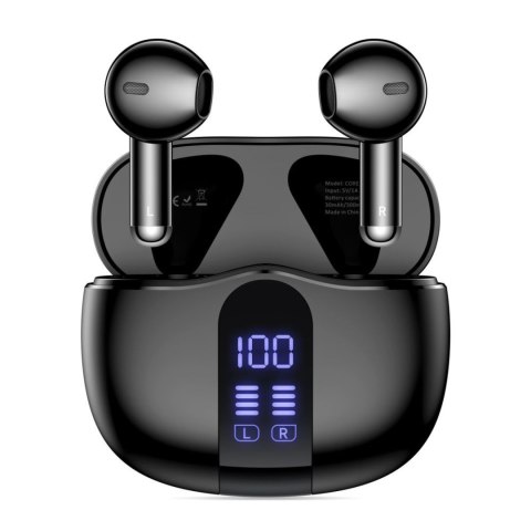 Słuchawki bezprzewodowe z wyświetlaczem w etui UltraBoost TWS Core G2 - czarne
