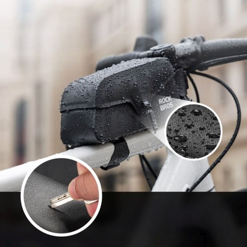 Torba rowerowa na ramę wodoodporna z magnetycznym zapięciem 0.9L - czarna