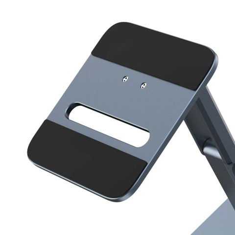 Uchwyt stojak obrotowy na tablet składany aluminiowy - szary