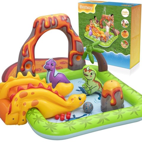 Bestway Wodny plac zabaw DINOZAURY 262x188x102cm zjeżdżalnia i akces. 53172