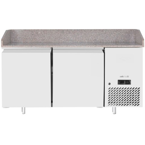 Stół chłodniczy do pizzy z granitowym blatem rantem 2-drzwiowy 250 l 250 W 151x80x88 cm