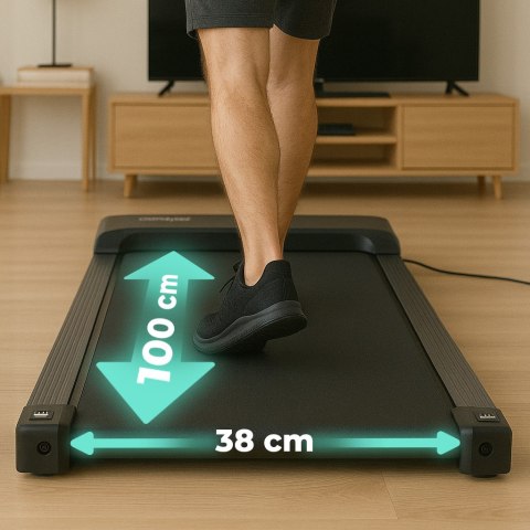 BIEŻNIA DOMOWA Z UCHWYTEM ELEKTRYCZNA WALKING PAD TRENINGOWY POD BIURKO 10 KM/H MODERNHOME