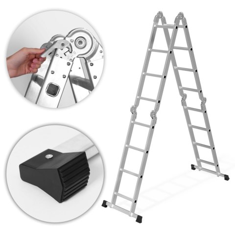 DRABINA ALUMINIOWA WIELOFUNKCYJNA 4X4 PRZEGUBOWA SKŁADANA 150 KG MODERNHOME