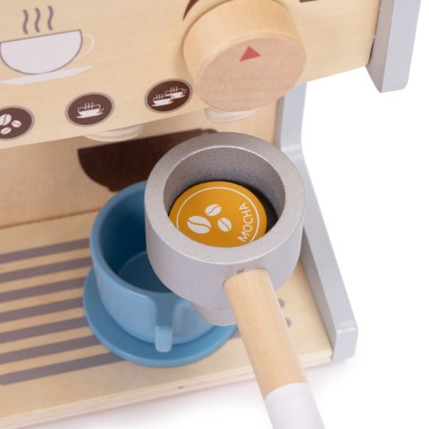 DREWNIANY EKSPRES DO KAWY DLA DZIECI 2W1 SKLEPIK ZESTAW BARISTY 26 AKCESORIÓW ECOTOYS