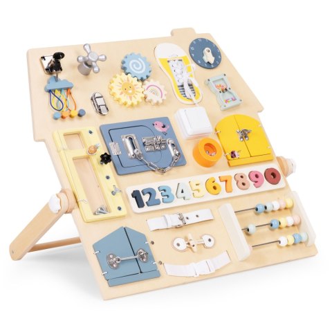 DUŻA DREWNIANA TABLICA MANIPULACYJNA SENSORYCZNA DLA DZIECI PANEL EDUKACYJNY XL