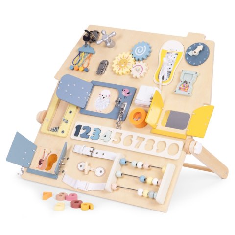 DUŻA DREWNIANA TABLICA MANIPULACYJNA SENSORYCZNA DLA DZIECI PANEL EDUKACYJNY XL